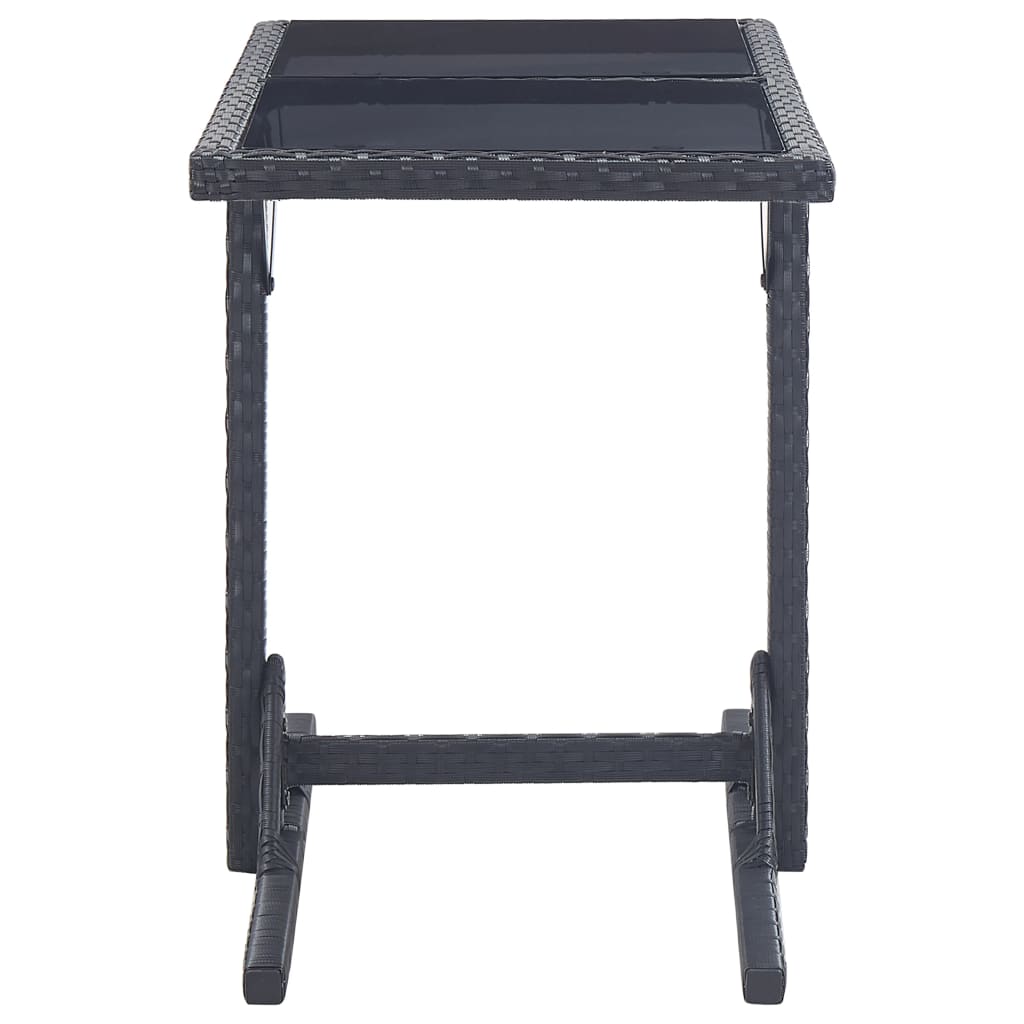 vidaXL Dining Set | Black | Polyethylene rattan, Powder-coated steel, Glass