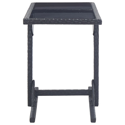 vidaXL Dining Set | Black | Polyethylene rattan, Powder-coated steel, Glass