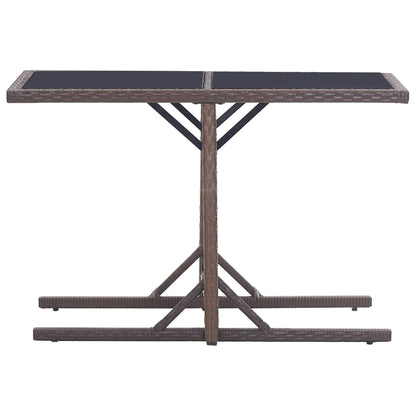 vidaXL Dining Set | Brown | Poly rattan, powder-coated steel, glass | Medium