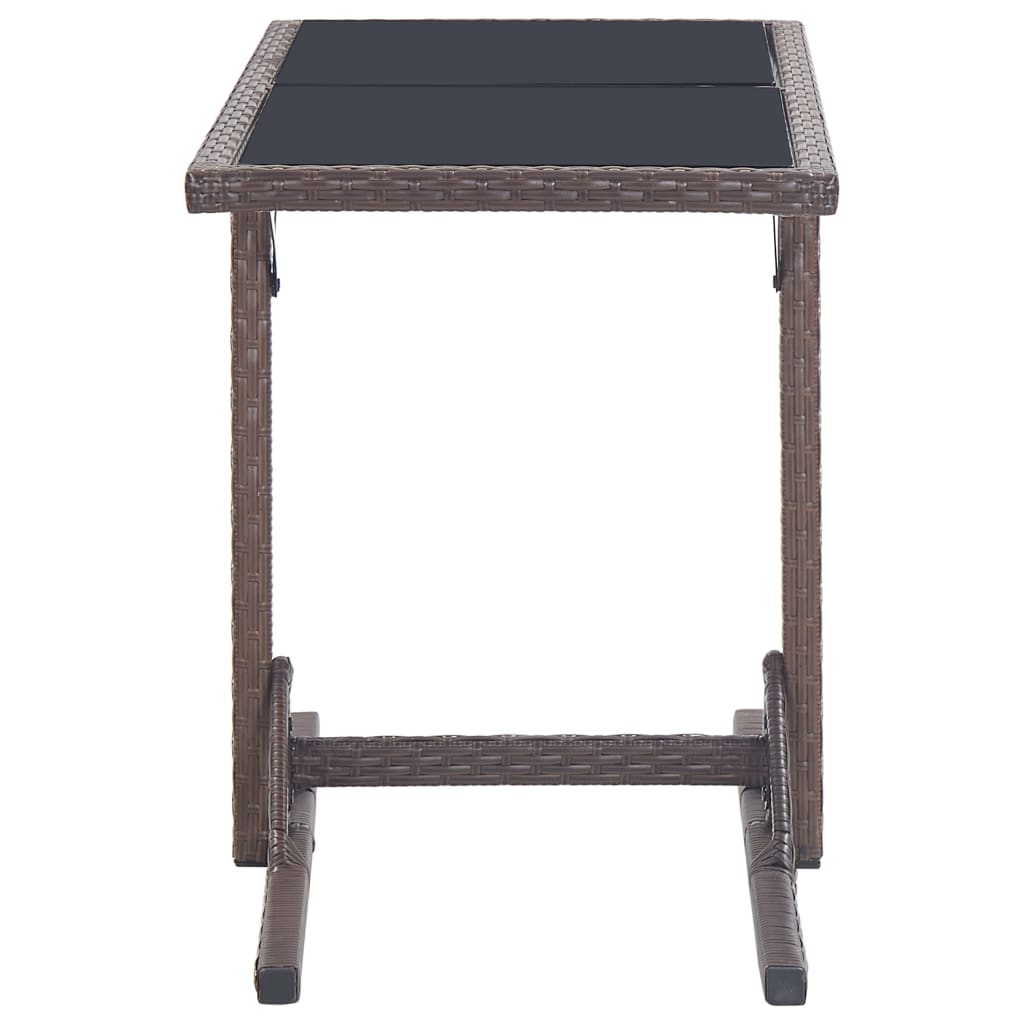 vidaXL Dining Set | Brown | Poly rattan, powder-coated steel, glass | Medium