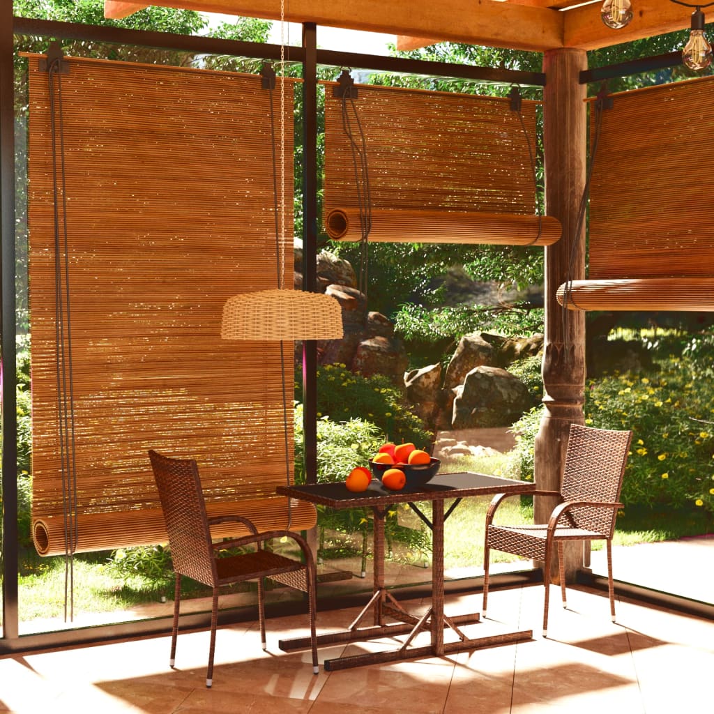 vidaXL Dining Set | Brown | Poly rattan, powder-coated steel, glass | Medium
