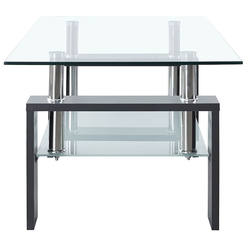 vidaXL Coffee Table Grey and Transparent 95x55x40 cm Tempered Glass