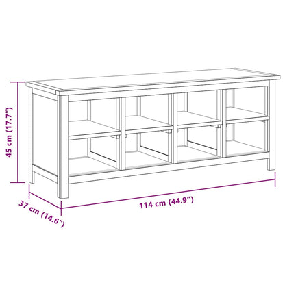vidaXL Shoe Rack 114x37x45 cm Solid Oak Wood