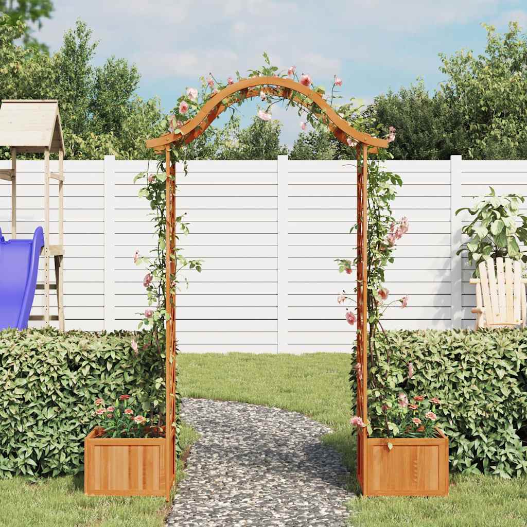 316388 vidaXL Garden Pergola with Planter Solid Firwood