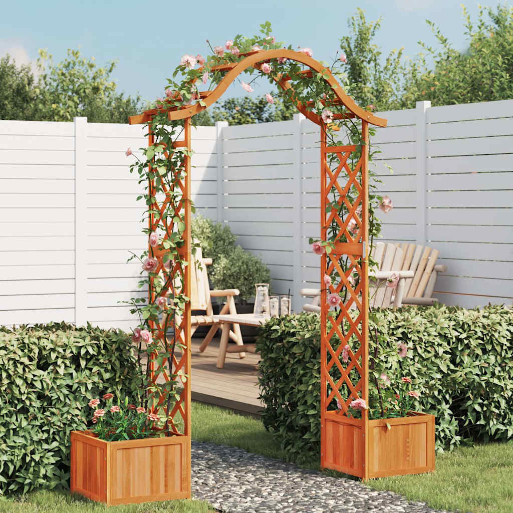 316388 vidaXL Garden Pergola with Planter Solid Firwood