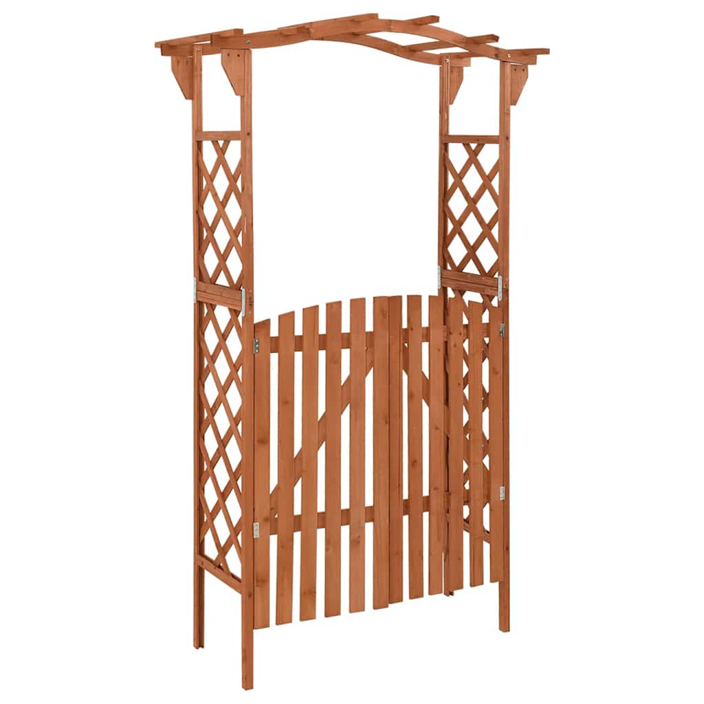 316389 vidaXL Pergola with Gate 116x40x204 cm Solid Firwood