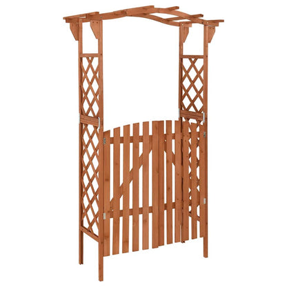 316389 vidaXL Pergola with Gate 116x40x204 cm Solid Firwood