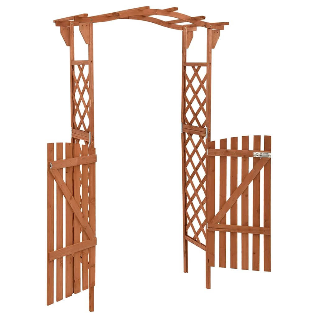 316389 vidaXL Pergola with Gate 116x40x204 cm Solid Firwood