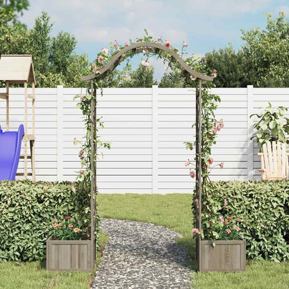 316392 vidaXL Garden Pergola with Planter Grey Solid Firwood