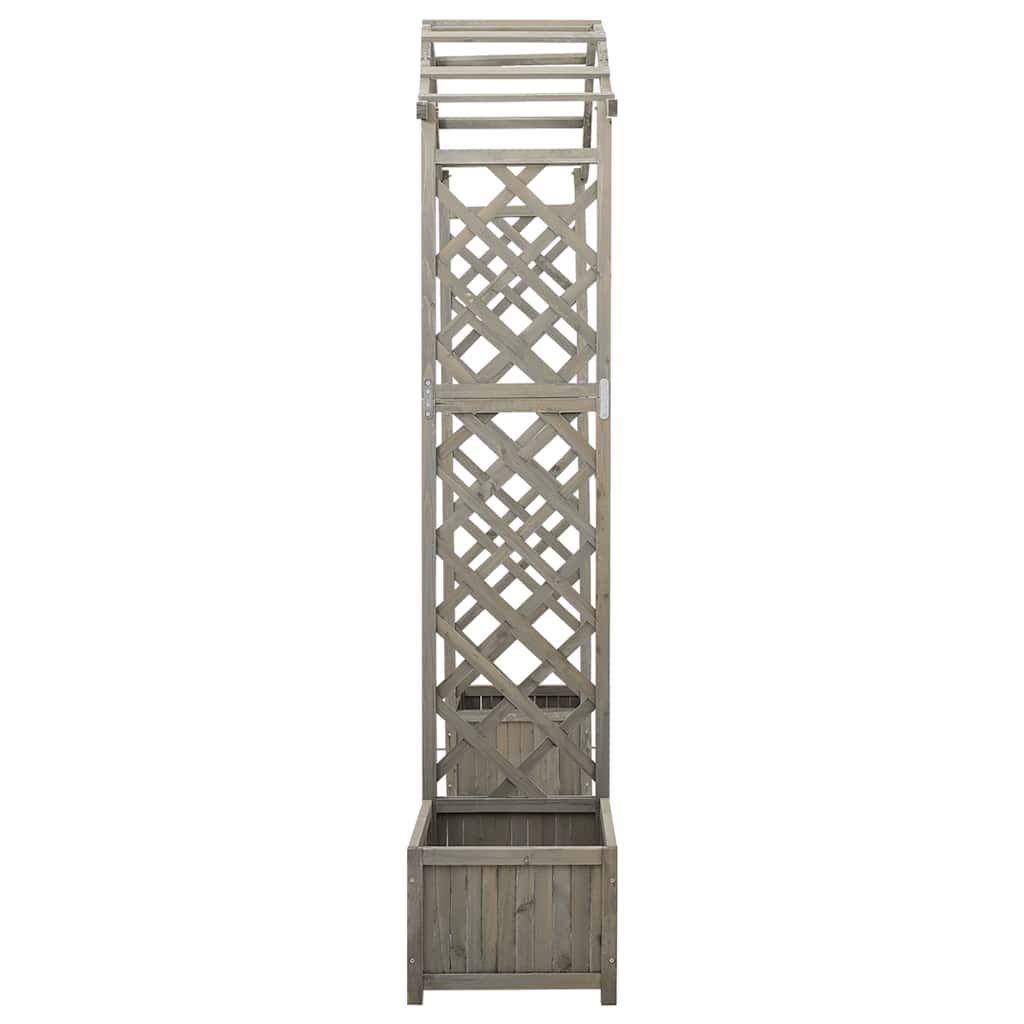 vidaXL Garden Pergola with Planter Grey Solid Firwood