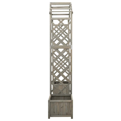vidaXL Garden Pergola with Planter Grey Solid Firwood
