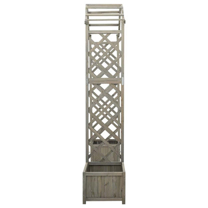 316392 vidaXL Garden Pergola with Planter Grey Solid Firwood