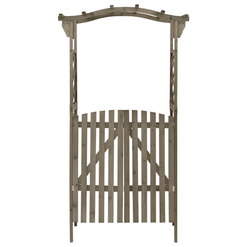 vidaXL Pergola with Gate 116x40x204 cm Grey Solid Firwood