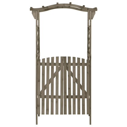 vidaXL Pergola with Gate 116x40x204 cm Grey Solid Firwood