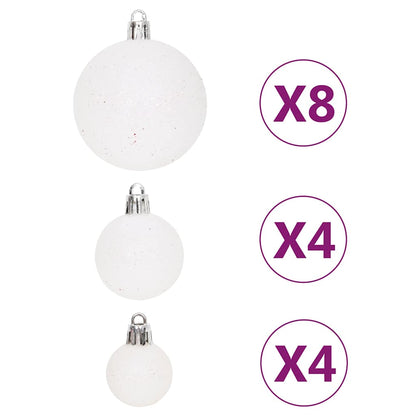 330089 vidaXL 64 Piece Christmas Bauble Set Red and White