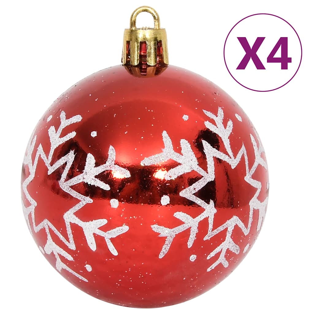 330089 vidaXL 64 Piece Christmas Bauble Set Red and White