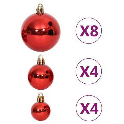 330089 vidaXL 64 Piece Christmas Bauble Set Red and White