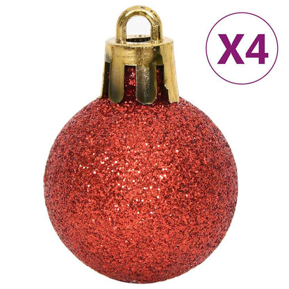 330089 vidaXL 64 Piece Christmas Bauble Set Red and White