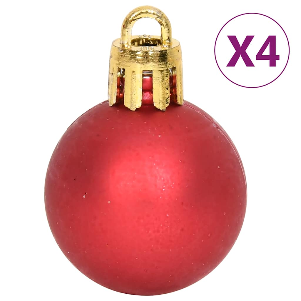 330089 vidaXL 64 Piece Christmas Bauble Set Red and White