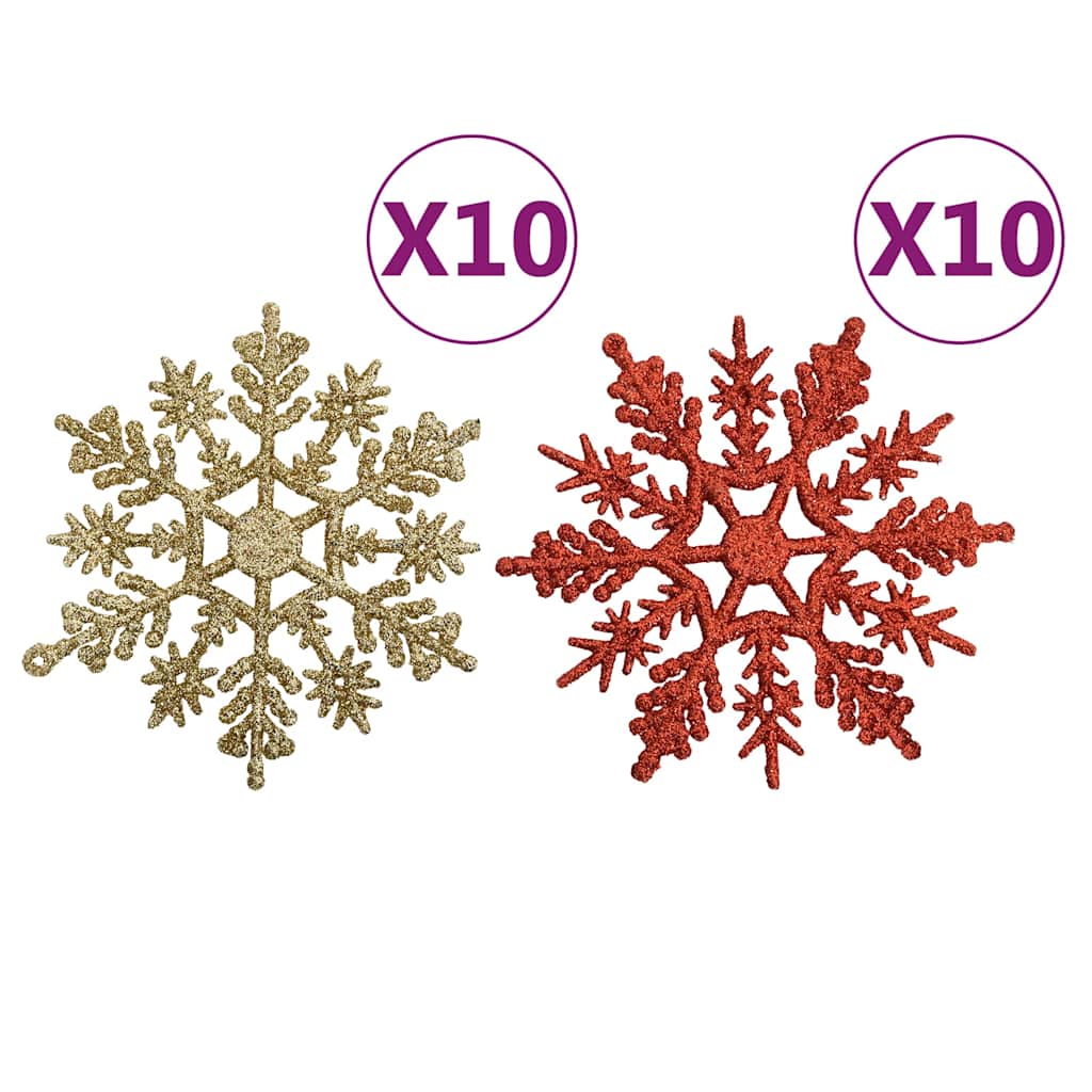 330091 vidaXL 108 Piece Christmas Bauble Set Gold and Red