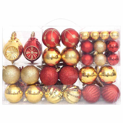 330091 vidaXL 108 Piece Christmas Bauble Set Gold and Red