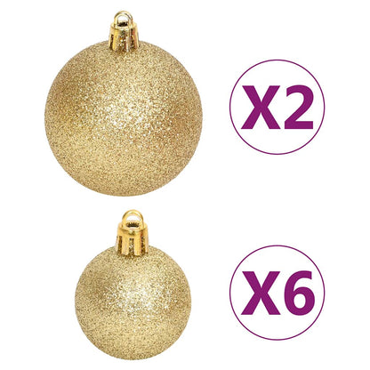 330091 vidaXL 108 Piece Christmas Bauble Set Gold and Red