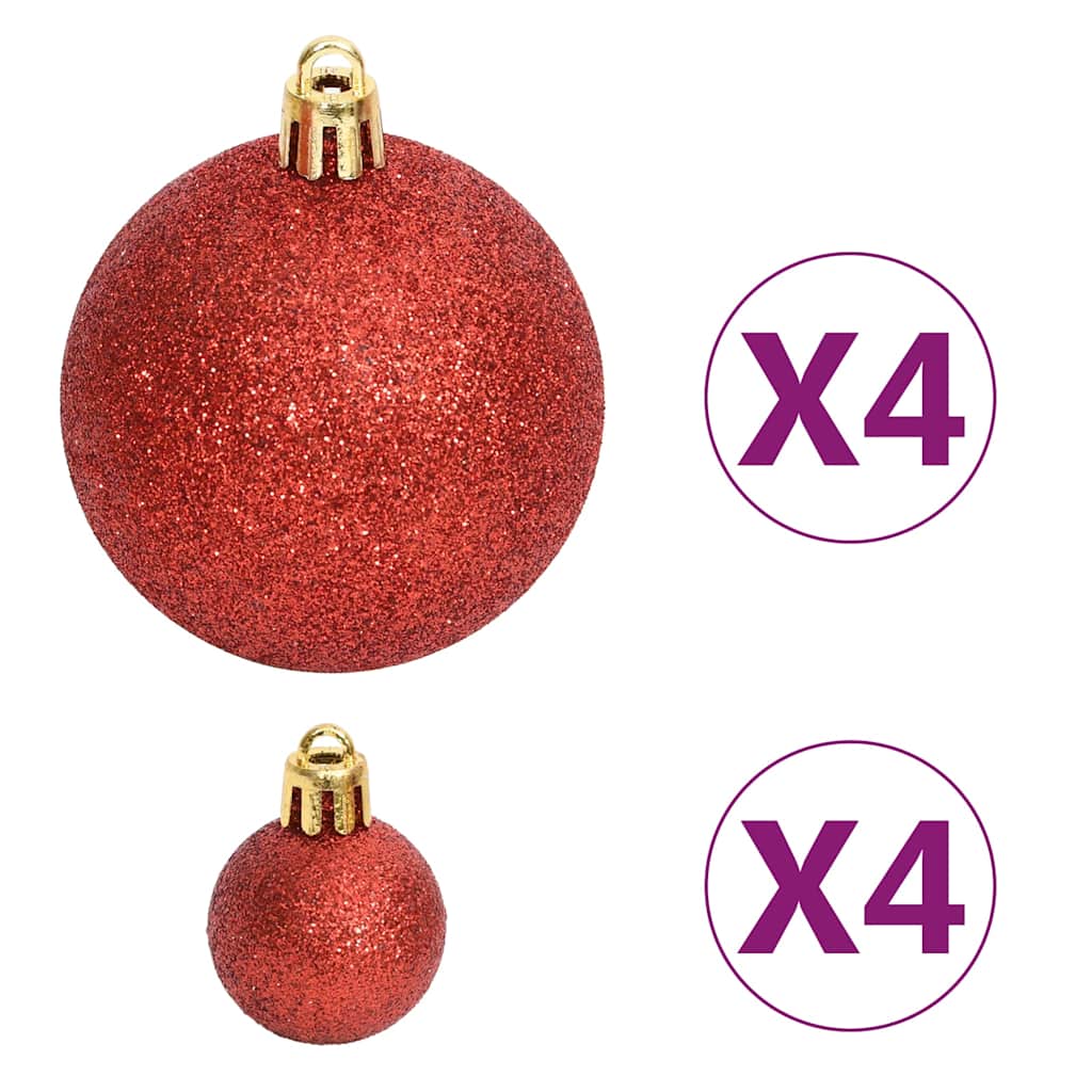 330091 vidaXL 108 Piece Christmas Bauble Set Gold and Red