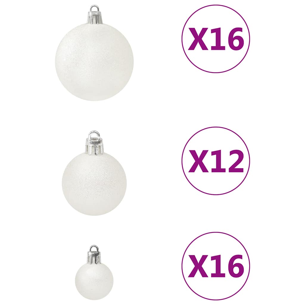 330082 vidaXL 100 Piece Christmas Ball Set White