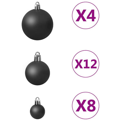 330083 vidaXL 100 Piece Christmas Ball Set Black