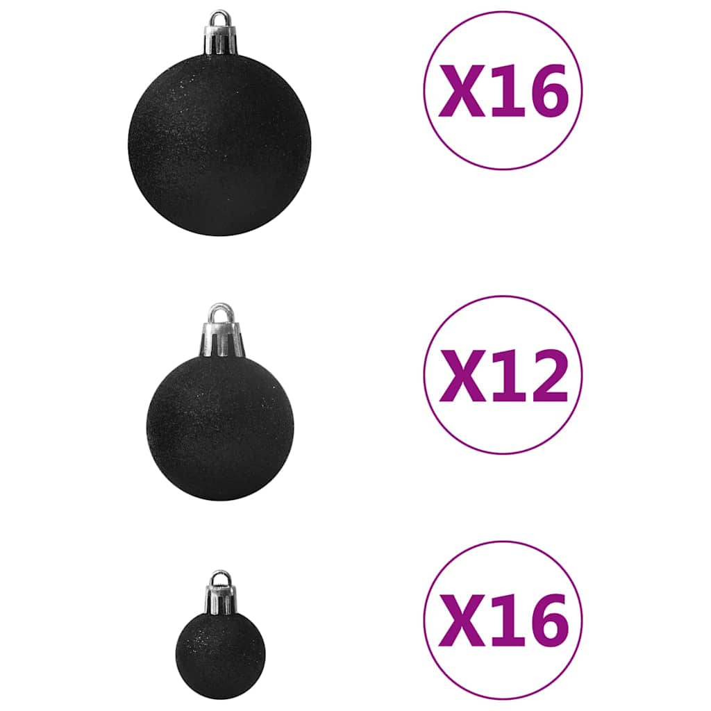 330083 vidaXL 100 Piece Christmas Ball Set Black