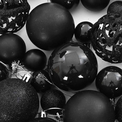 330083 vidaXL 100 Piece Christmas Ball Set Black
