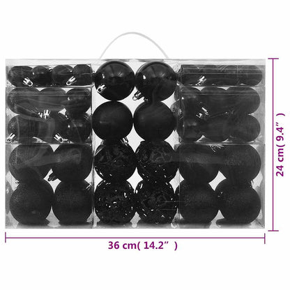 330083 vidaXL 100 Piece Christmas Ball Set Black