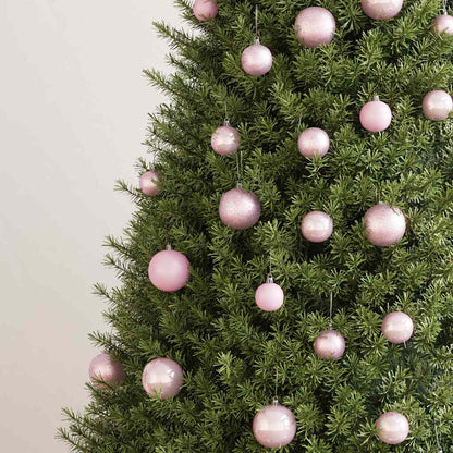330084 vidaXL 100 Piece Christmas Ball Set Pink