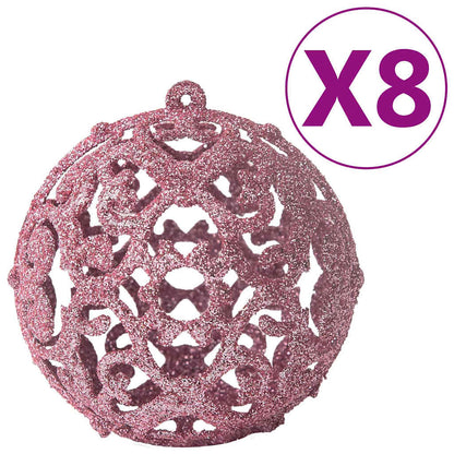 330084 vidaXL 100 Piece Christmas Ball Set Pink