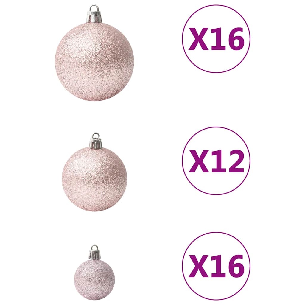 330084 vidaXL 100 Piece Christmas Ball Set Pink