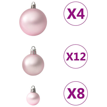 330084 vidaXL 100 Piece Christmas Ball Set Pink