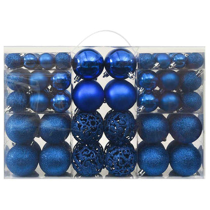 330085 vidaXL 100 Piece Christmas Ball Set Blue