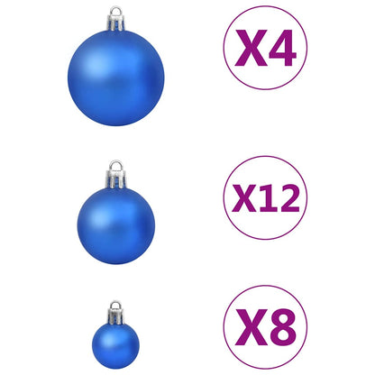 vidaXL 100 Piece Christmas Ball Set Blue
