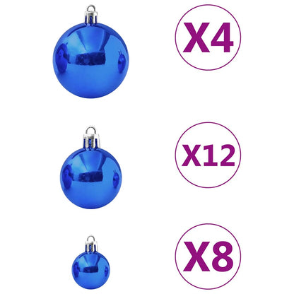 330085 vidaXL 100 Piece Christmas Ball Set Blue