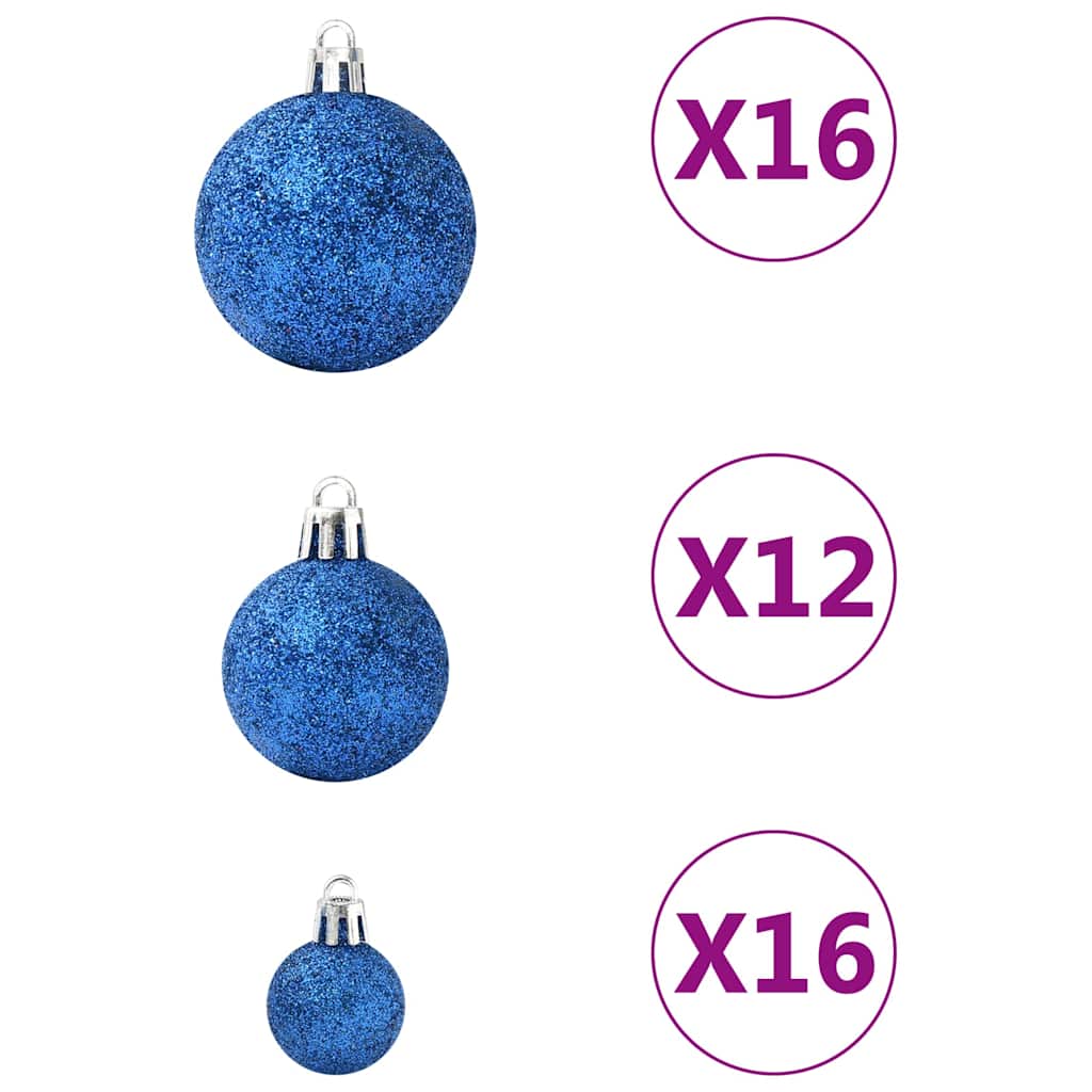 vidaXL 100 Piece Christmas Ball Set Blue