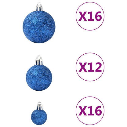 vidaXL 100 Piece Christmas Ball Set Blue