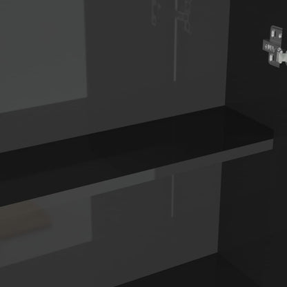 vidaXL Bathroom Mirror Cabinet 60x15x75 cm MDF Shining Black