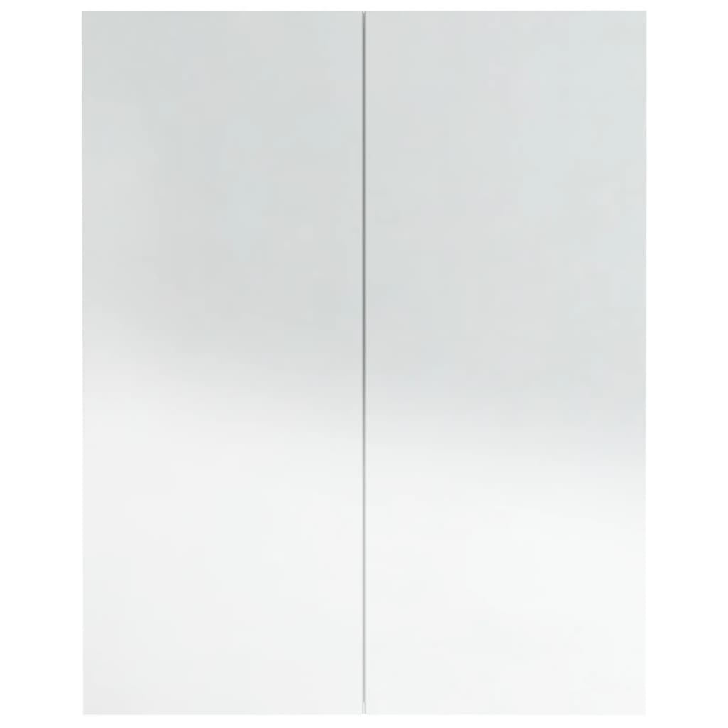 vidaXL Bathroom Mirror Cabinet 60x15x75 cm MDF Shining White