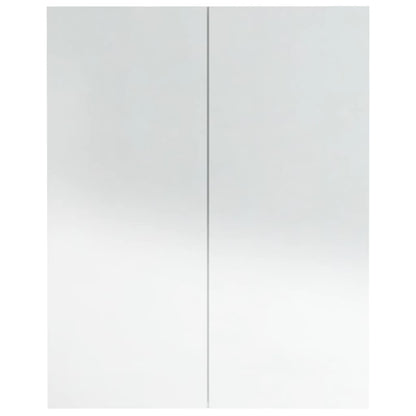 vidaXL Bathroom Mirror Cabinet 60x15x75 cm MDF Shining White