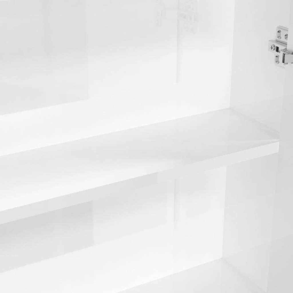 vidaXL Bathroom Mirror Cabinet 60x15x75 cm MDF Shining White