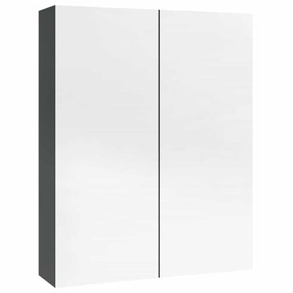 vidaXL Bathroom Mirror Cabinet 60x15x75 cm MDF Shining Grey