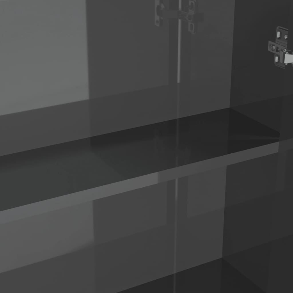 vidaXL Bathroom Mirror Cabinet 60x15x75 cm MDF Shining Grey