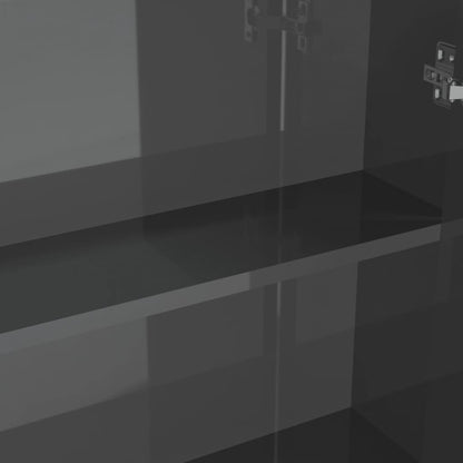 vidaXL Bathroom Mirror Cabinet 60x15x75 cm MDF Shining Grey