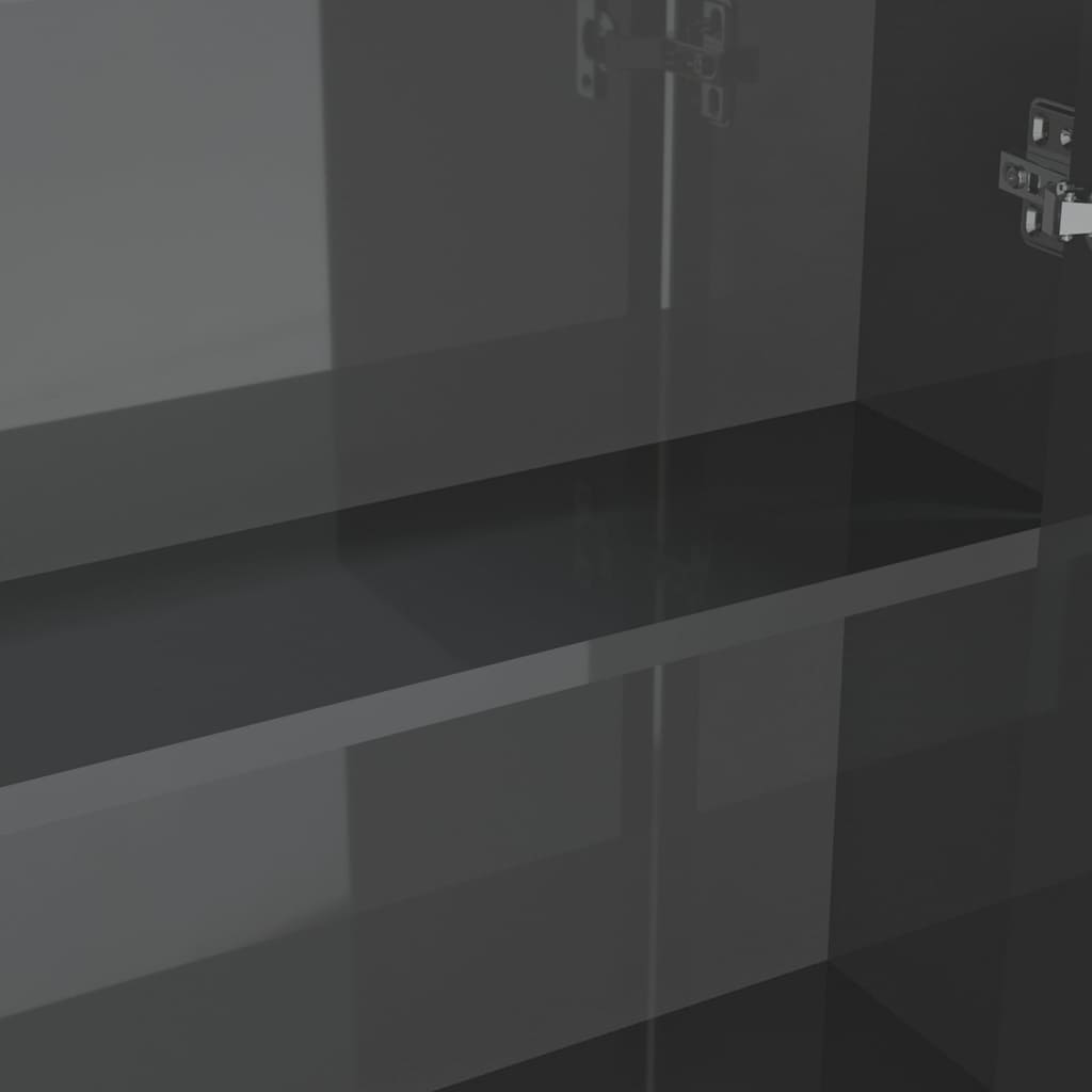 vidaXL Bathroom Mirror Cabinet 60x15x75 cm MDF Shining Grey
