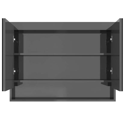 331533 vidaXL Bathroom Mirror Cabinet 80x15x60 cm MDF Shining Grey